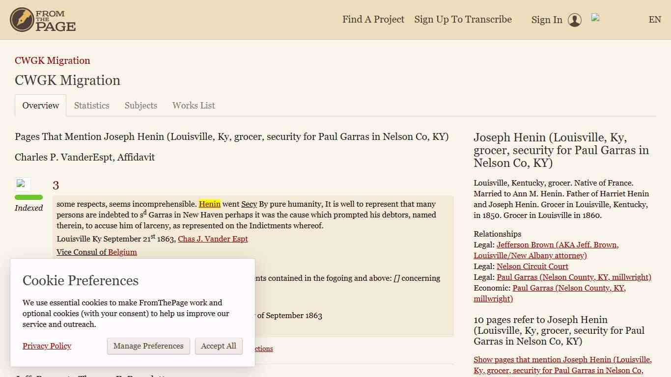 CWGK Migration FromThePage